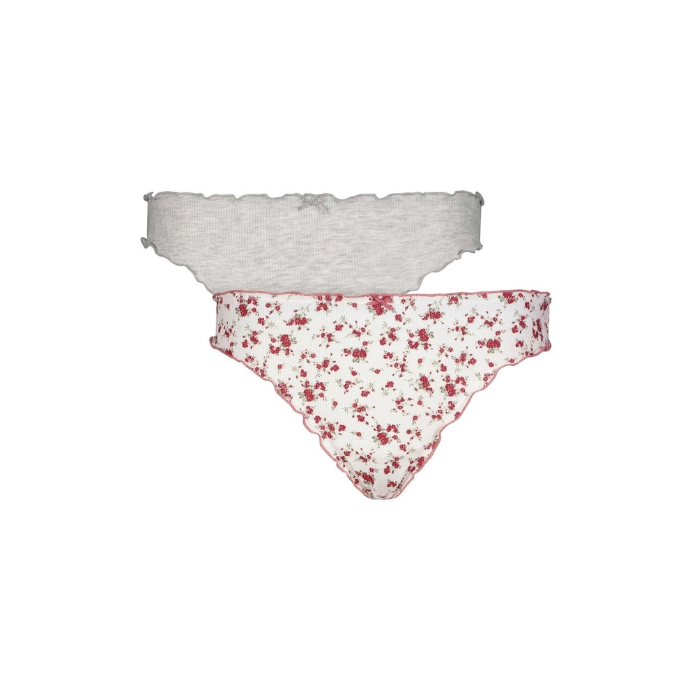 Jessica Simpson Womens 2 Pack Thong Gardenia Heather Grey Size XXXL 22 NWT